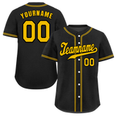 Custom Black Classic Style Yellow Authentic Baseball Jersey